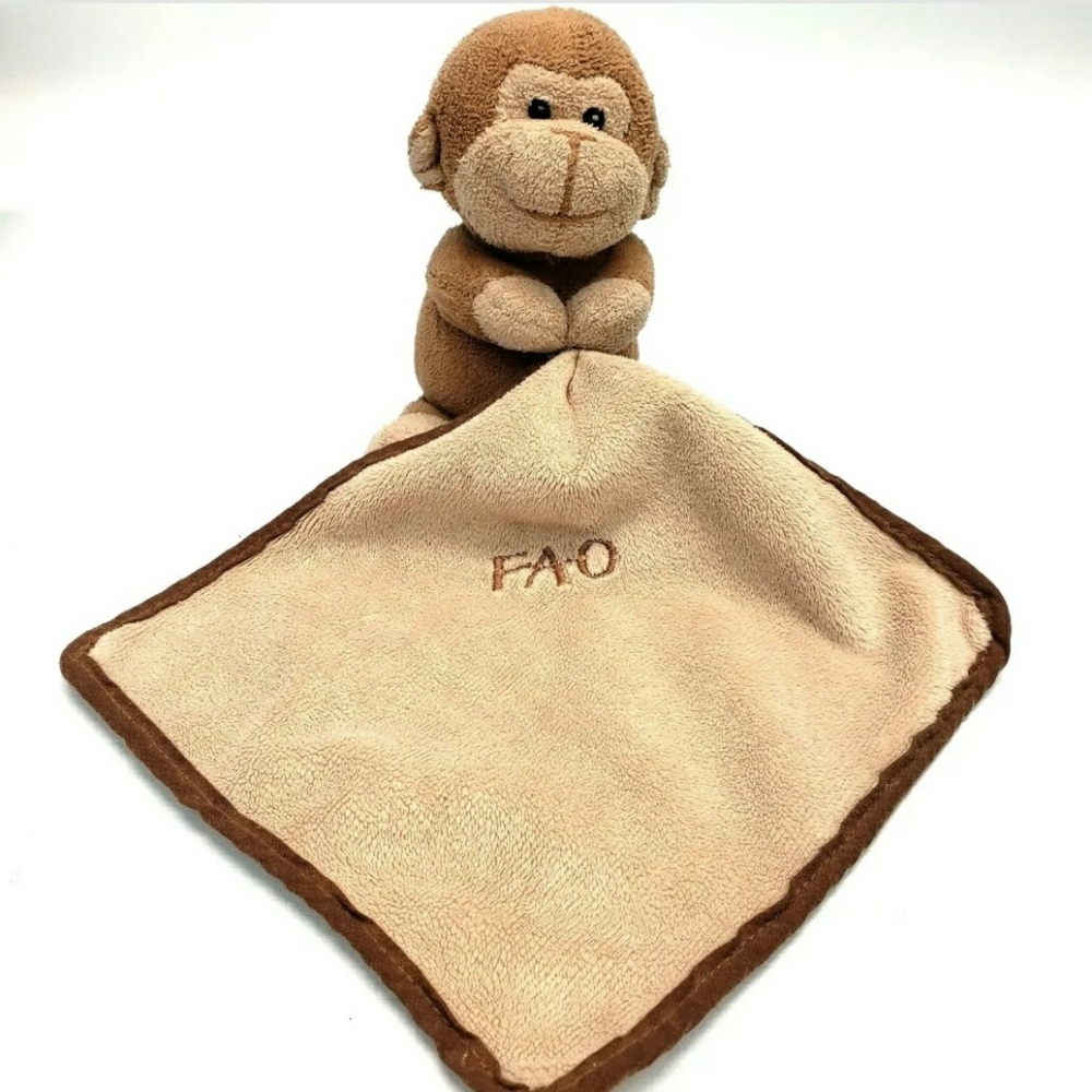 Security Blanket Baby Lovey Monkey Brown
